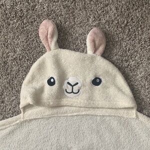 Cute Cream Llama Hooded Blanket